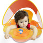 Myir Jun Baby Pool Float With Canopy, Inflatable Baby Pool Float Toddler Float Children Baby Float For Pool Baby Swim Trainer Toddler Swim Float (Orange, S,Float With Canopy)