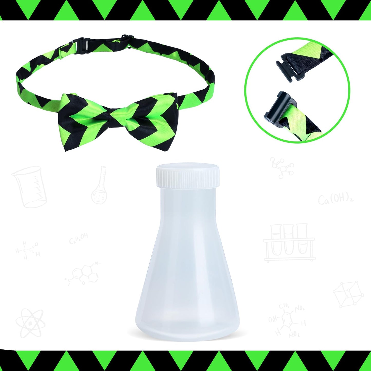 Keymall Mad Scientist Costume For Girls Mad Scientist Lab Coat Goggles Bow Tie Hair Extension For Halloween Dress Up (Set A)