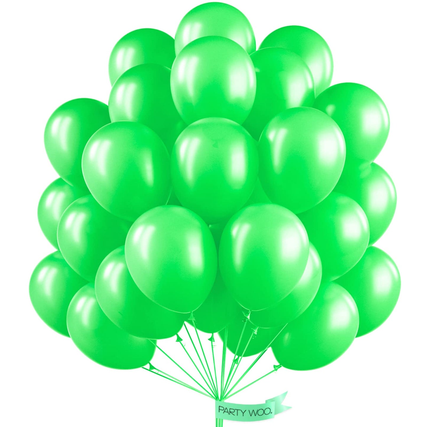 PartyWoo 12 Inch Pearl Green Balloons, 50 pcs Rubber Clover Green Balloons for Party Decorations, Birthday & Wedding Decor