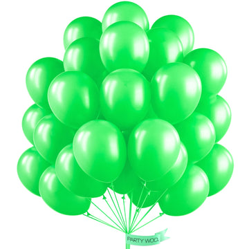 PartyWoo 12 Inch Pearl Green Balloons, 50 pcs Rubber Clover Green Balloons for Party Decorations, Birthday & Wedding Decor