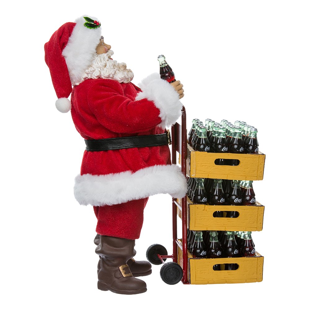 Kurt Adler Coca-Cola Santa With Delivery Cart, 10.5-Inch, Set Of 2