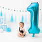 40 Inch Blue 1 Balloon For First Birthday, 1St Number Balloons Birthday Decorations For Girl Boy Kids Toddler Baby, One Giant Nu