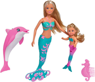Simba Toys - Steffi Love And Evi Mermaid Friends | Includes Dolphin Figure And Seahorse Comb | Ages 3+