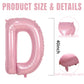 40 Inch Pink Letter Balloons, Large D Letter Balloons Foil Helium Balloon, Foil Big Single Alphabet D Balloon, Pink Letters for