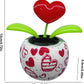 Red Solar Powered Dancing Figurines Toy - Solar Dance Flower, Heart Swing Dancing Flower In Pots, Shaking Head Ornament Car Dash
