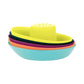 Boon Fleet Toy Boat Baby Bath Toys - Stacking Boat Toy Set For Bath Time Fun - Toddler And Baby Stacking Bathtub Toys With Drain Holes - 5 Count - Ages 10 Months And Up