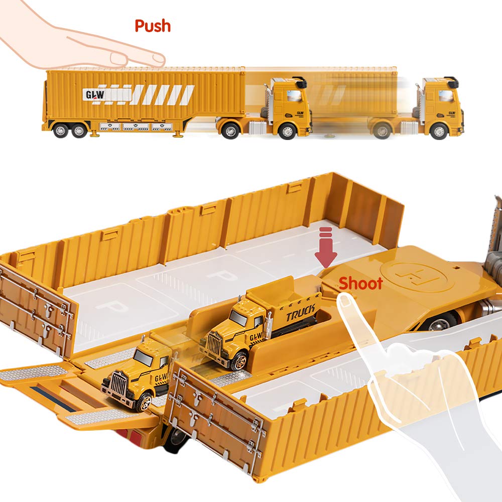 Or Or Tu Alloy Construction Trucks Vehicle Toys For Kids Sounds Lights Effects Take Apart Container,Crane,Excavator Trucks,Cement Mixer,Dumper,Forklift For 3 4 5 6 7+ Years Old Boys Girls Best Gift