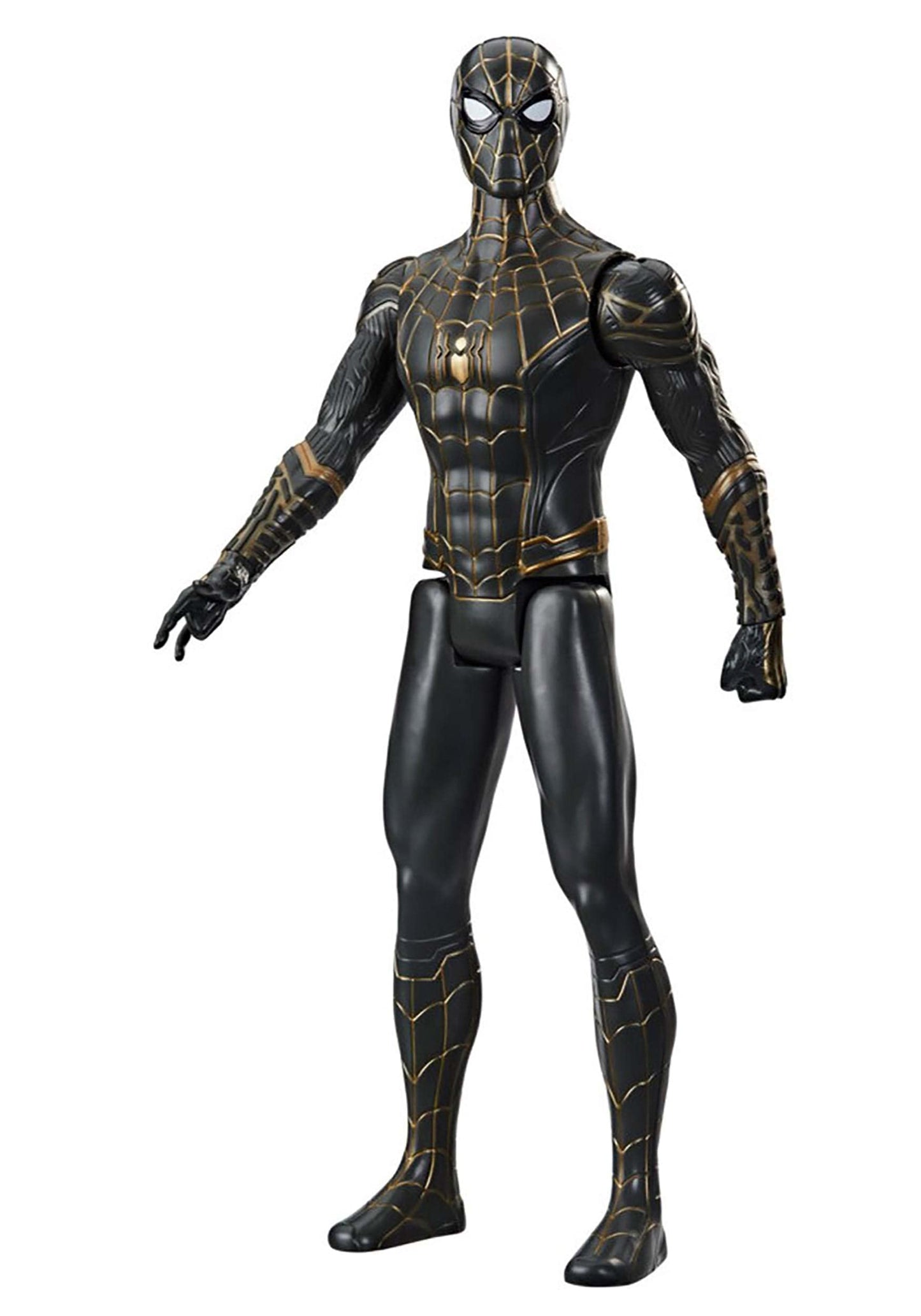 Spider-Man Marvel Titan Hero Series 12-Inch Black And Gold Suit Action Figure Toy, Inspired Movie, For Kids Ages 4 And Up