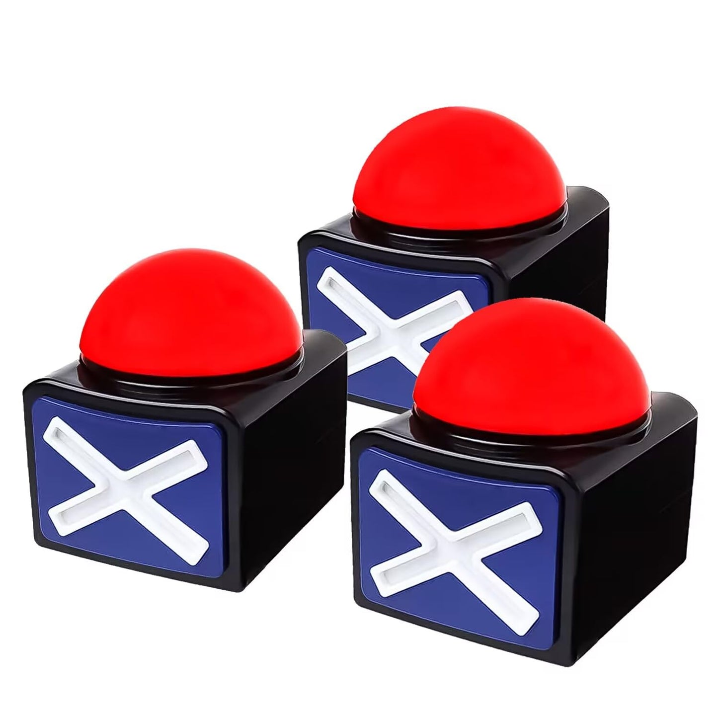 Ribosy Game Answer Buzzers With Lights And Sound - Trivia Quiz Got Talent Buzzers (Red-Black, 3 Pack)