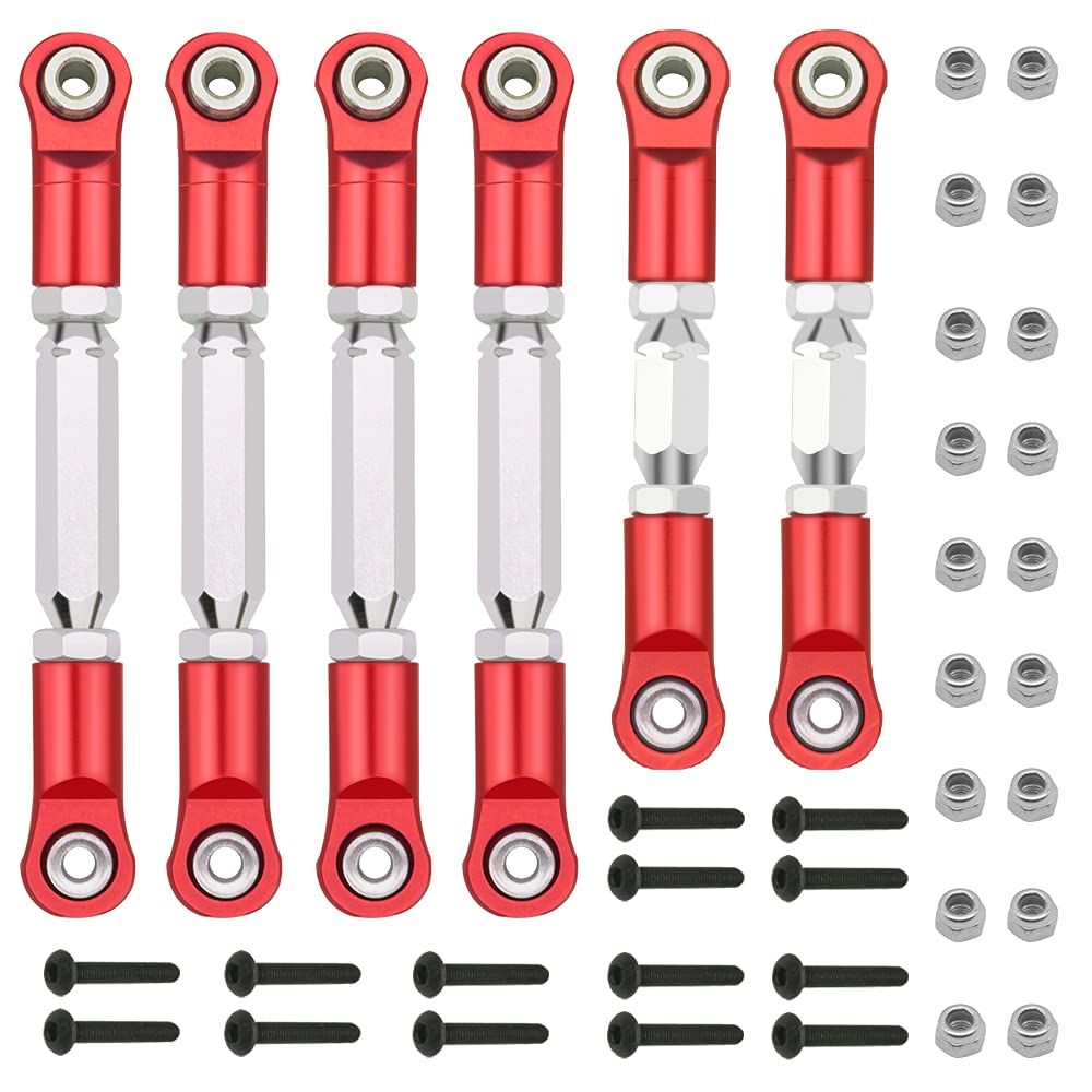 AIYIHOBBY Aluminum Adjustable Tie Rods & Turnbuckles Toe Links Set Linkage Steel for 1/10 Arrma Senton 4X4 550 Granite 4X4 550 R