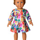 Rainbow Dog Dresses Matching Doll&Girls Long Sleeve Birthday Gifts 4T 5T