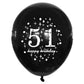 Shuntai 51 Birthday Decorations For Men Women Gold And Black 51St Birthday Balloons Latex Confetti Balloon 51 Year Old Anniversa