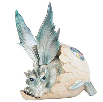 Stealstreet Ss-G-71470 Baby Dragon Resting In Eggshell With Gem Figurine, 5'