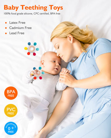 akolik Baby Teething Toys  Teething Relief Toy  BPA Free Baby Chew Toys Infant Toys Newborn Accessories  Teethers for Babies 0-3-6-9-12 Months Old Boys Girls