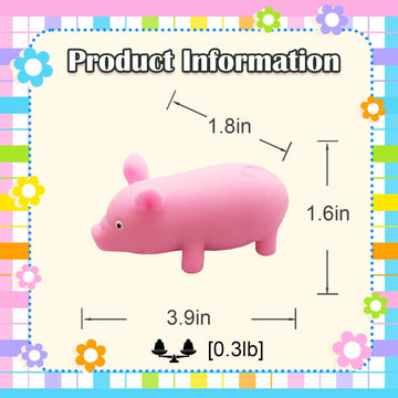 ZHEBAG Cute Pink Pig Stress Toys  Cute Animal Squishy Pig Fidget Sensory Toys Stress Relief Toy Gifts for Children and mature-themeds  Stress Relief Squishy Toys for Kids (4 Pack)