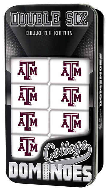 Masterpieces Game Day - Ncaa Texas A&M Aggies - 28 Piece Team Logo Double Six Domino Set