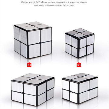 Liangcuber Qy Toys Mirror Cube 2X2 Speed Cube 2X2X2 Mirror Blocks Shaped Puzzle Silver Version