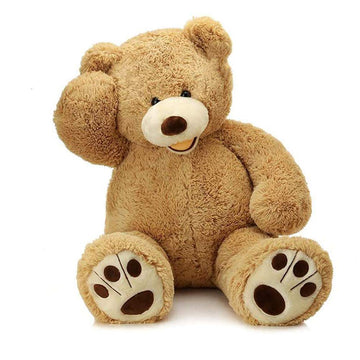 Morismos Giant Teddy Bear With Big Footprints Plush Stuffed Animals Light Brown 39 Inches