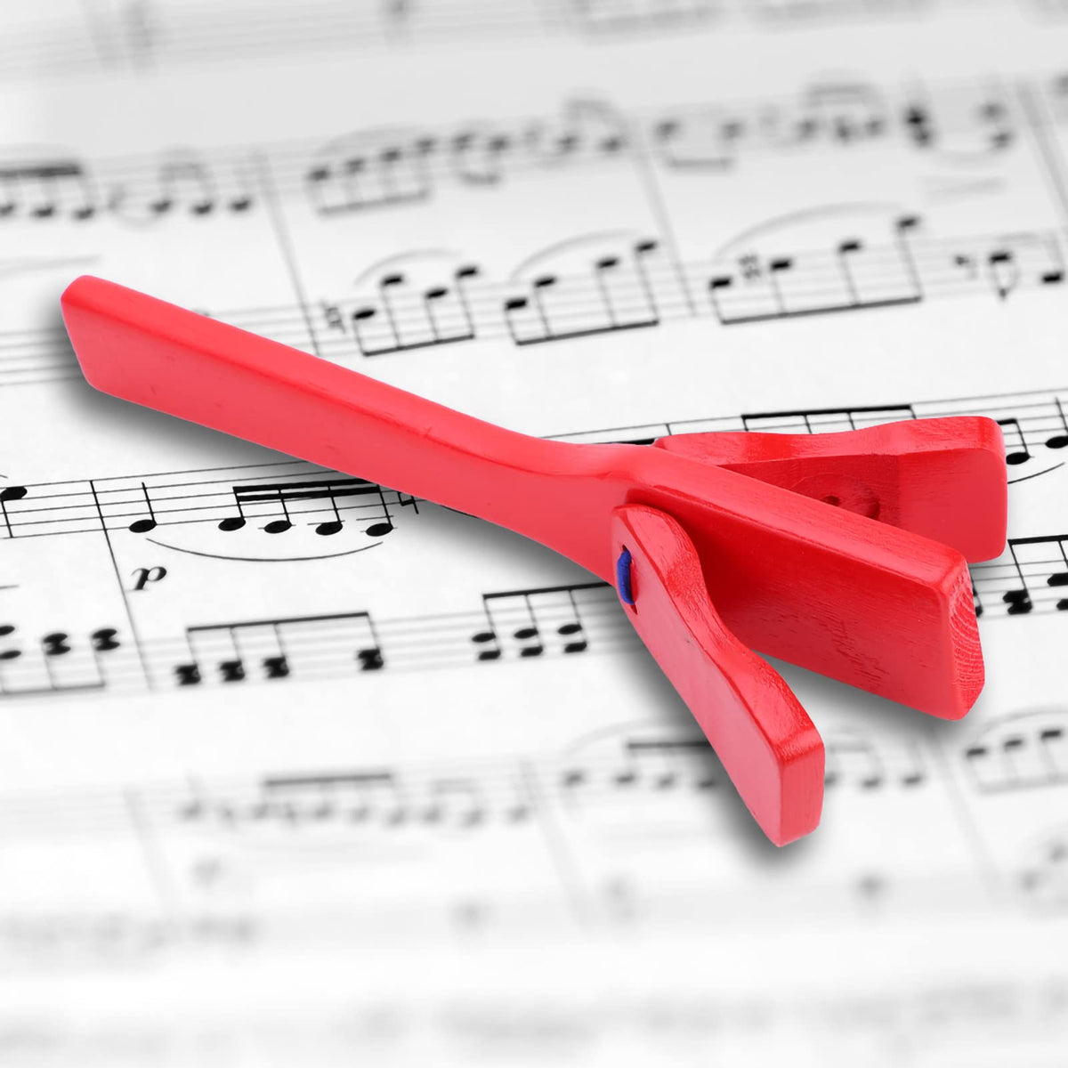 Durable Castanet, Red EnvironmentallyFriendly BurrFree Solid And Sturdy Long Handle Castanet, Music Room, Ktv