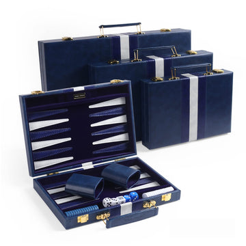 Magic Vosom Travel Small 11 Inch Backgn Blue Sets Classic Board Game with enhanced Leather Case  Portable Travels Strategy Backgn Game Set for mature-themeds  Kids (Blue  Small)