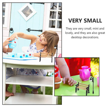 Balacoo Dollhouse Miniature Street Lights Bench Mini Street Lamps Post Lights Pathway Lantern Markers Dollhouse Streetlights Mod