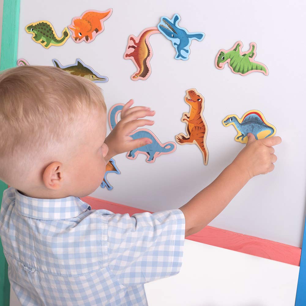 Dinosaur Magnets - Fridge Magnets For Kids -15 Large Fridge Magnets For Toddlers -Refrigerator Magnets For Kids- Baby Magnets Animal Magnets Kids Magnets - Toddler Toys Magnetic Toys Baby Toys
