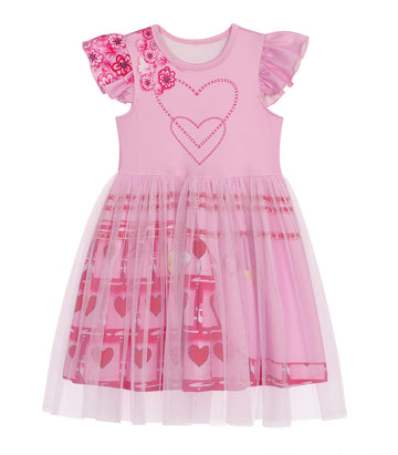 Wonderbabe Descendants Bridget Costume For Girls Kids Princess Rise Red Pink Heart Dress Halloween Dress Up Outfits Size 2-3T