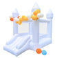 White Bounce House, Bounce House For Kids 3-6 Blower Included, Bouncy Castle With Slide Indoor Outdoor,8.9Ft L X 6Ft W X 7.1Ft H