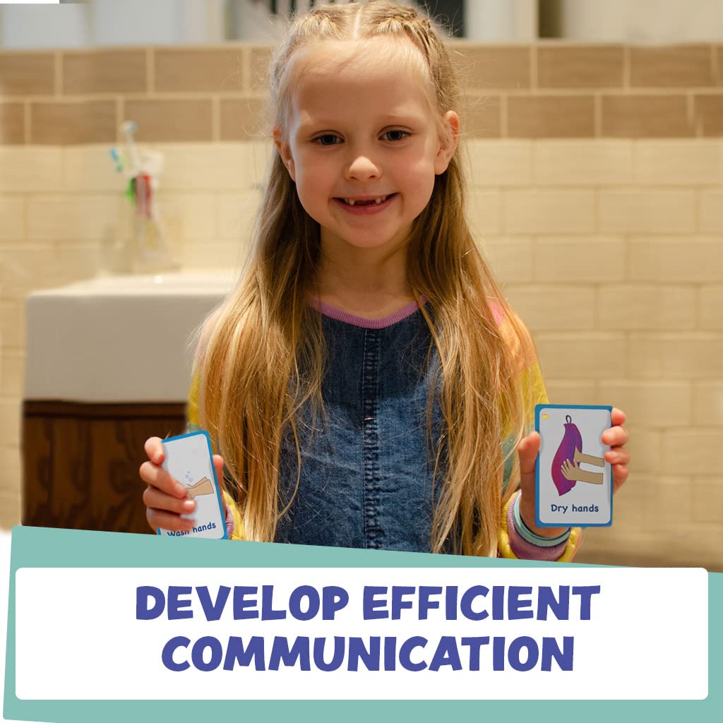 My Toilet Routine Cards 12 Flash Cards For Visual Aid Special Ed, Speech Delay Non Verbal Children And Adults With Autism Or Special Needs