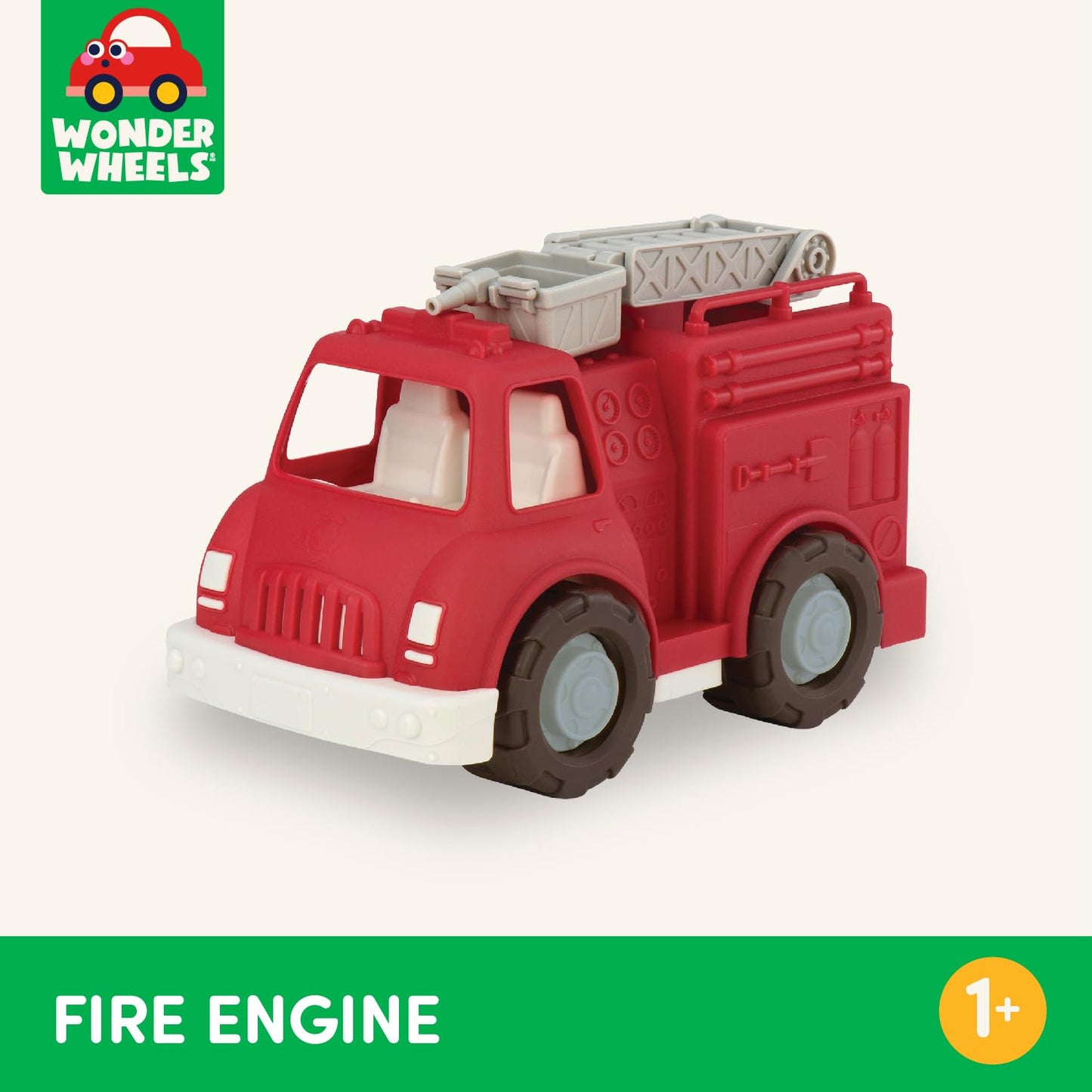 Battat- Wonder Wheels- Fire Truck - Red Fire Truck Toy With Moveable Ladder & Basket - Classic Rescue Vehicle For Toddlers, Kids