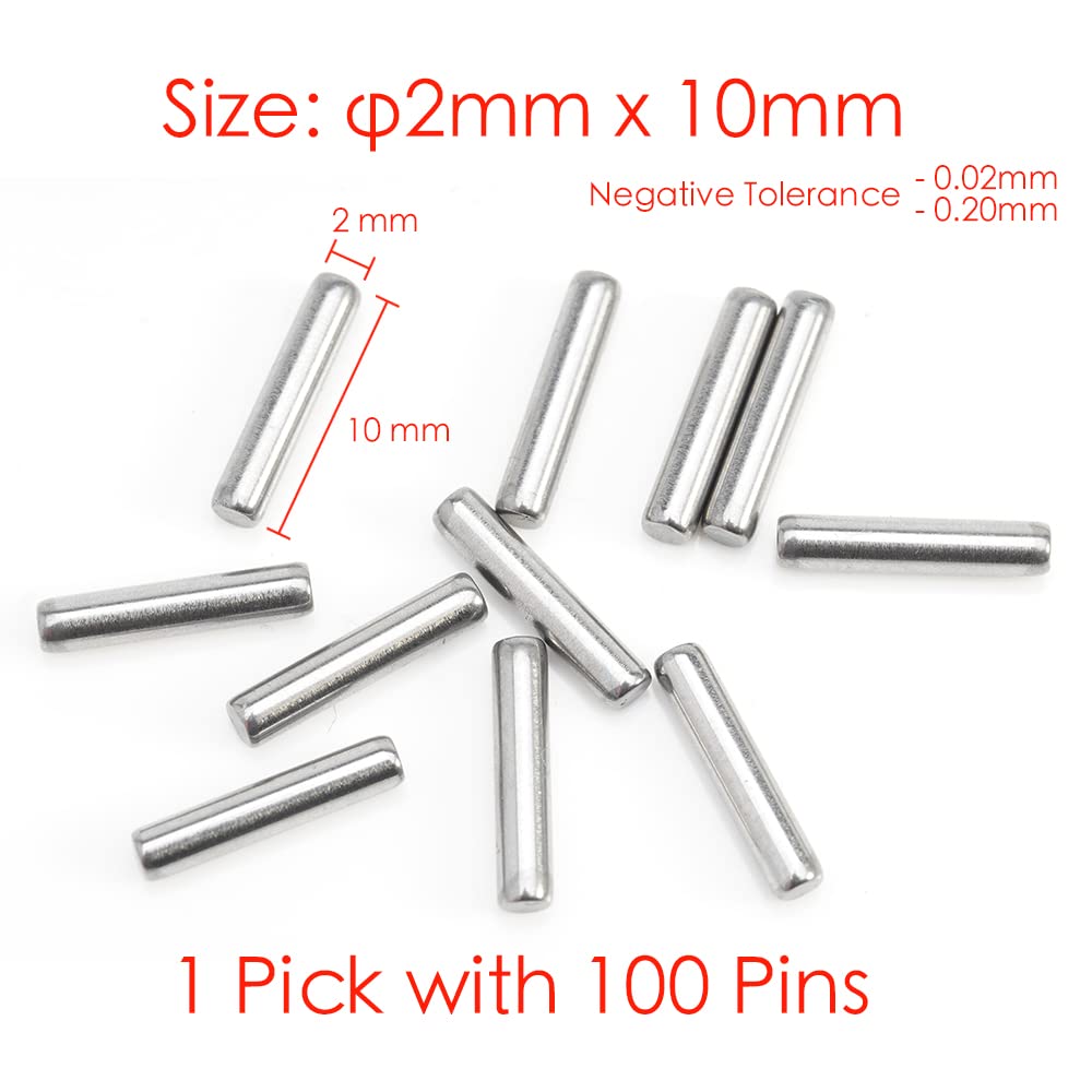 Model# 2754 Stub Axle Pins, Size F2X10Mm (Set Of 100 Pcs) For Traxxas Rc Vehicles