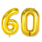 Flyloons 60 number Golden Foil Balloon 16 inch Size Birthday Decoration Items Pack of 2 | 60th Year Balloons | Sixty