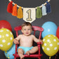 Ereniko Handmade Rainbow 1st Birthday High Chair Banner Party Decoration for Girl Baby Wall Hangings Decorative Happy One Birthd