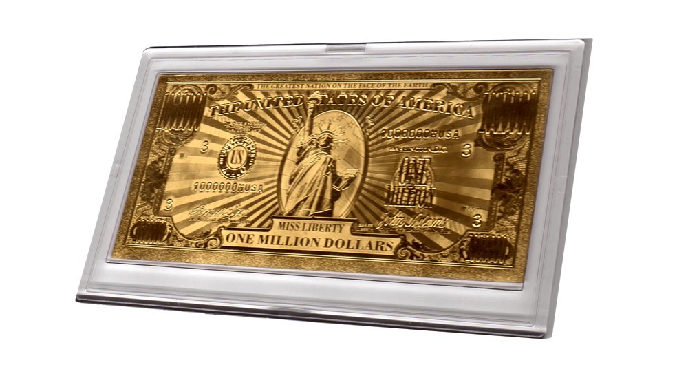 American Art Classics Gold Million Dollar Bill Commemorative - Small Steel Replica