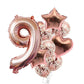 Pop The Party Nylon 9Th Number Balloon With 9 Digit Balloon For Including Star, Heart And Confetti Balloons,Multicolor,14 Pcs