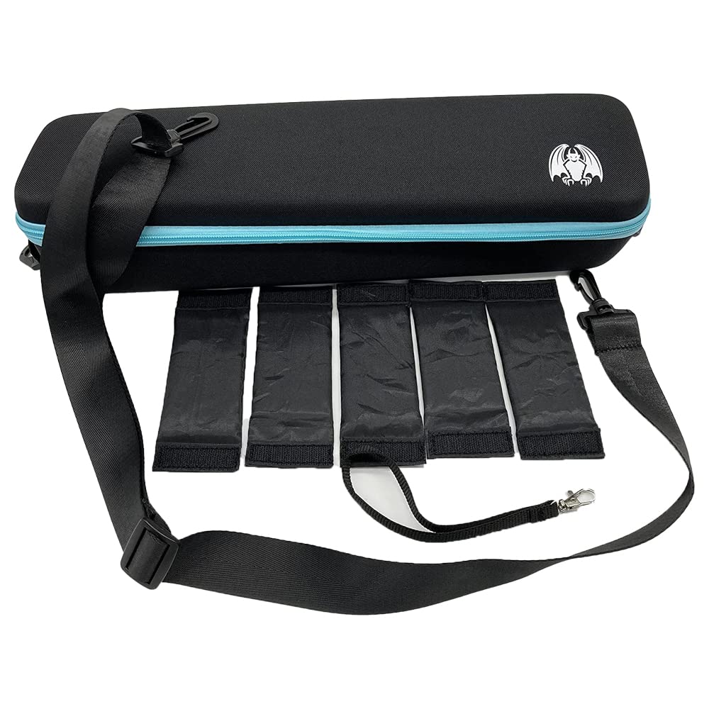 Grinning Gargoyle Collector Card Storage Case with Wrist and Shoulder Strap - enhanced Portable Card Game Travel Case - Holds up to 1350 Cards or Multiple MTG Deck Box - Organise and Protect (Blue)