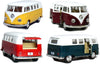 KiNSMART Set of 4 Classic 1962 Volkswagen Vans 1:32 Scale Metal Models - Green, Maroon, Red, Yellow