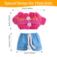 17cm Doll Clothes Set  enhanced Jeans & Knitted Sweater Outfit for 17cm 15cm Dolls  Cute Dress Up Fashion  No Doll Included (Rainbow  17cm/15cm)