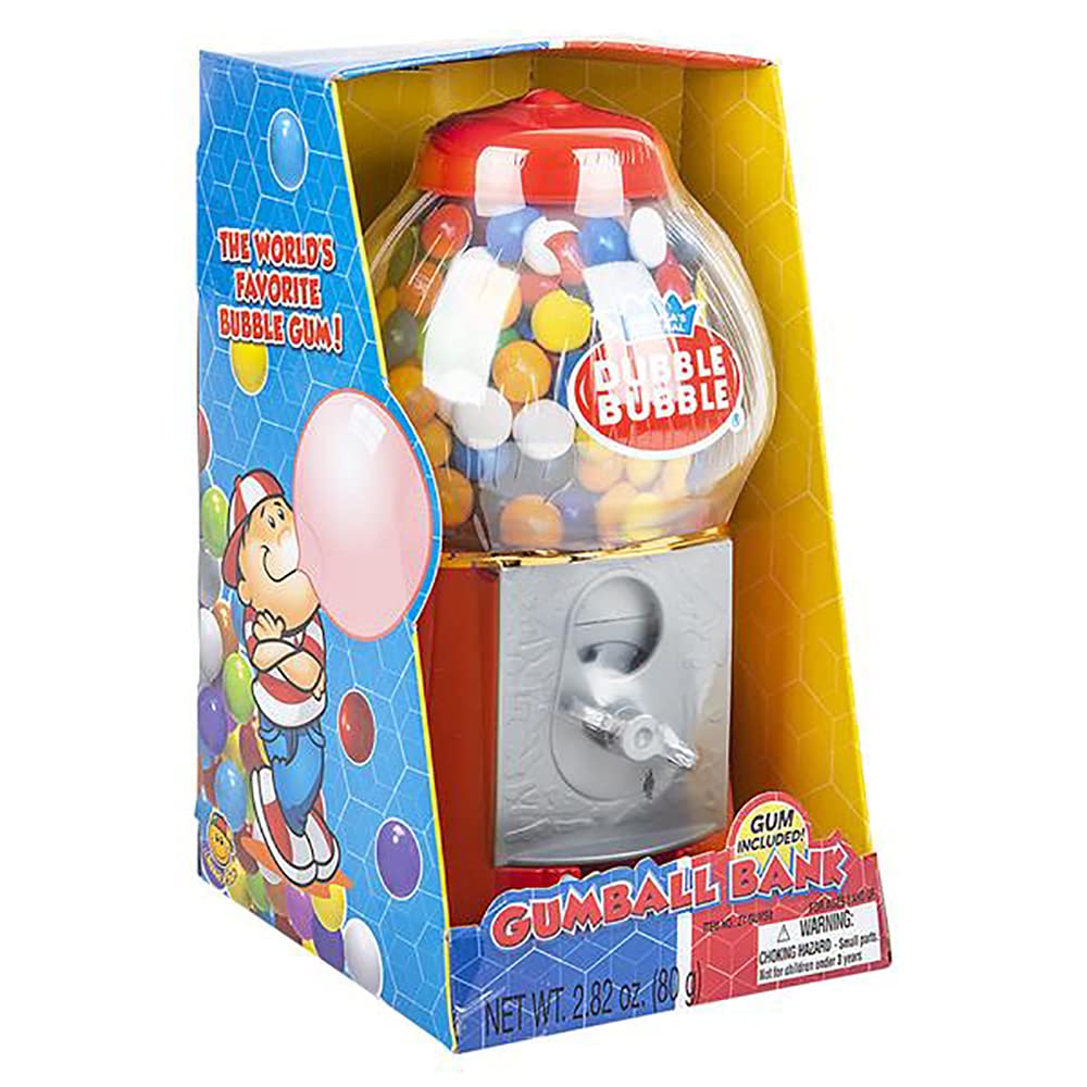 Gumball Machine Bank and Coin Bank Toy for Kids, 45 Gum Balls Included, 8.5'' Inches (Single)