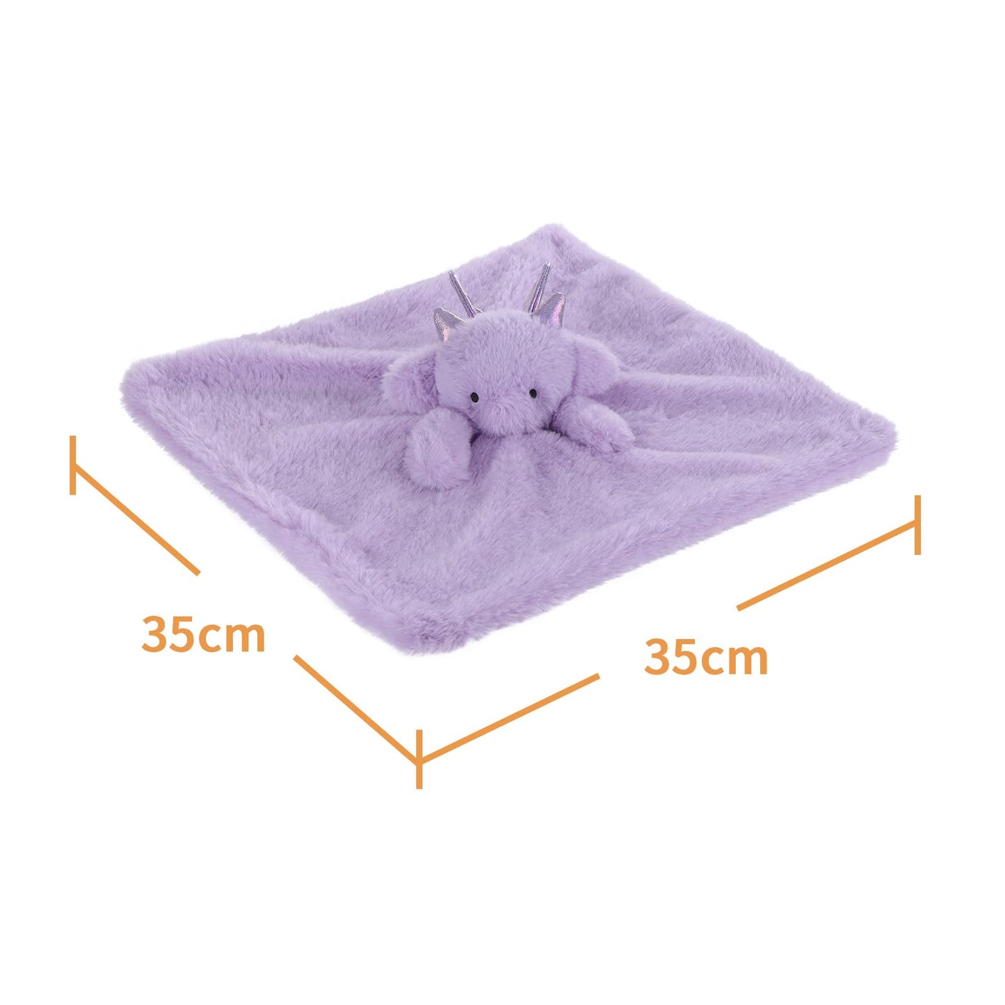 Apricot Lamb Soft Security Blanket for Babies, 13.8" Purple Dragon, Polyester Lovey for Boys & Girls