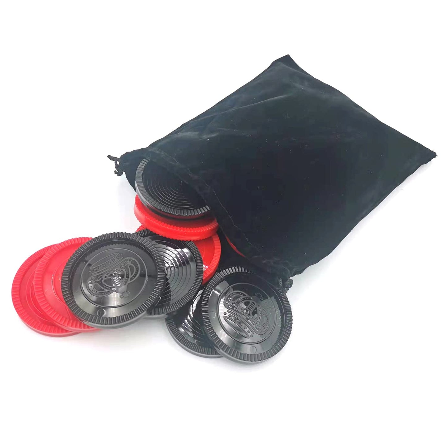 Seetooogames 24 Pieces 3 Inches Jumbo Replacement Checker Pieces Only-12Red,12Black