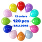 Voircoloria 120Pcs Colorful Balloons 12Inch Rainbow Latex Balloons For Boys Girls Birthday Baby Shower Gender Reveal Wedding Dec