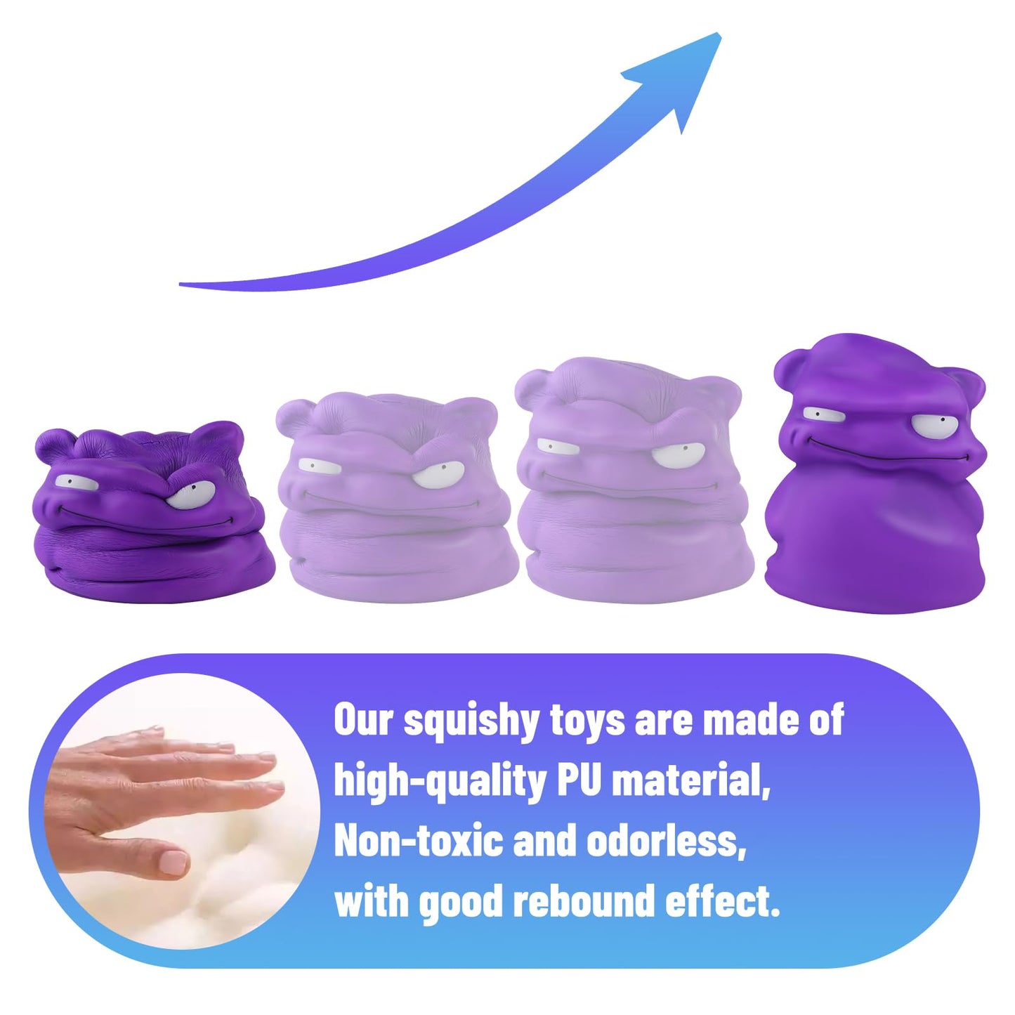 Anboor 9.8Inches Jumbo Squishies Purple Monster Toy Kawaii Gaint Soft Animal Toy Slow Rising Scented Squishys Stress Relief Sque