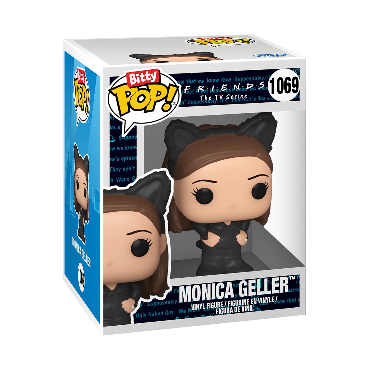Funko Bitty Pop! Friends - Monica As Catwoman, 4-Pack And A Surprise Mystery Mini Figure - 0.9 Inch (2.2 Cm) Collectable - Stackable Display Shelf Included - Gift Idea - Party Bags Stocking