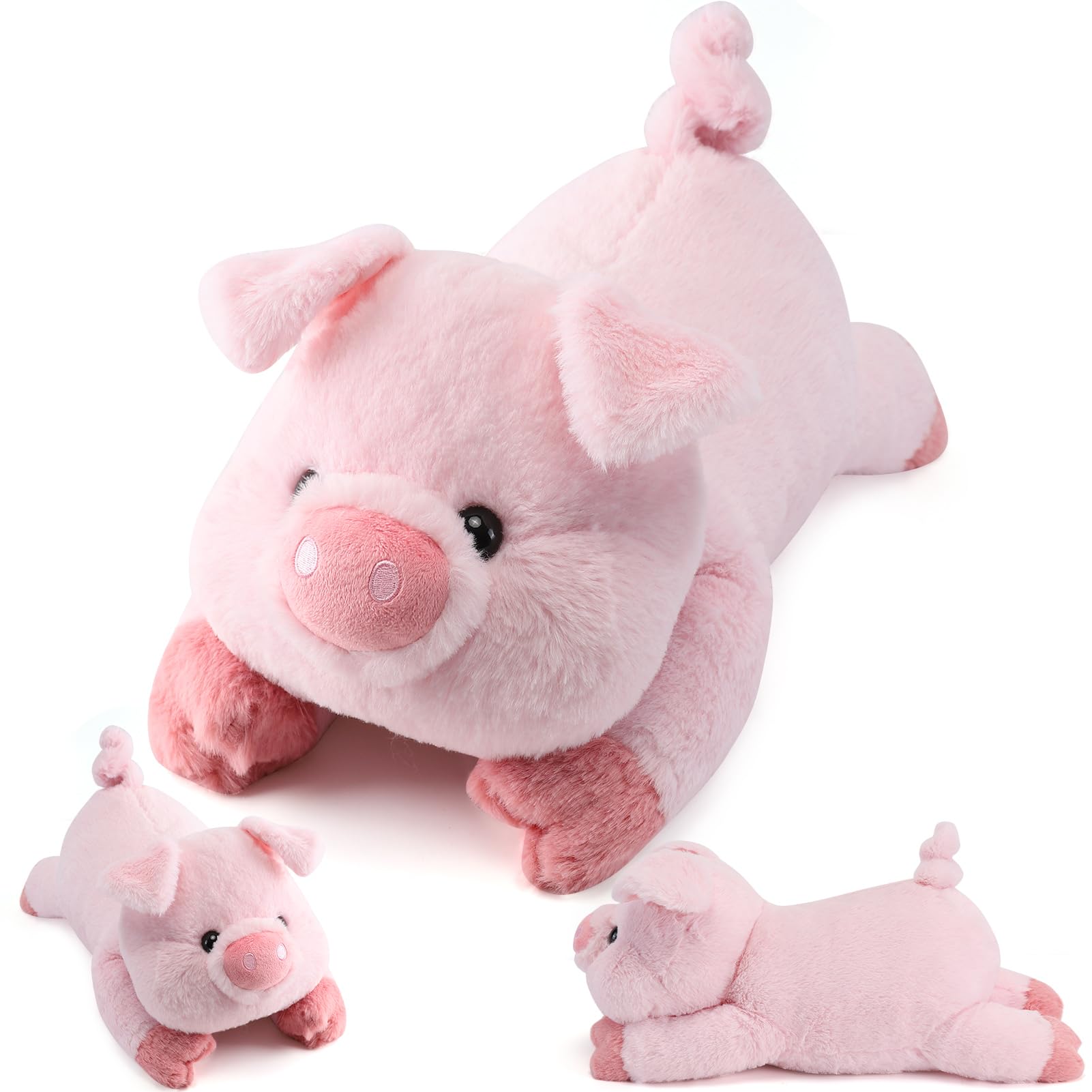gnomantic Pig Weighted Stuffed Animals - 22 Inch 4.5 Pounds Weighted Plushies Pig - Big Plush Stuffed Animals Pillow - Cute Plush Toys Gifts for Kids & mature-themeds