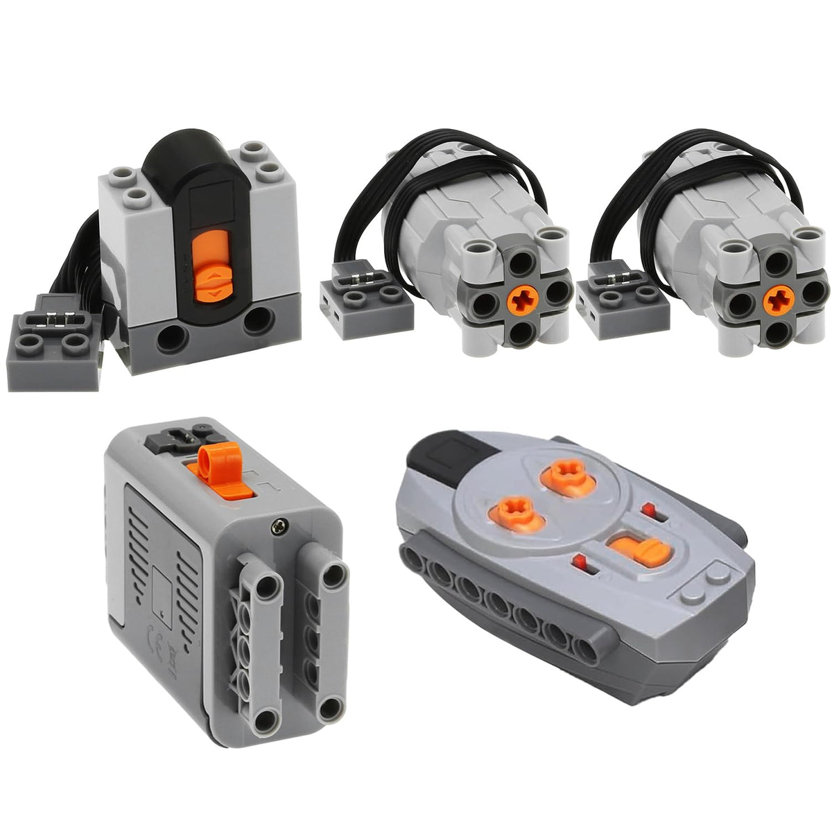 AIMATRIX Power Funtion 5Pcs Motor Kit,Including 2M Motor,Remote Control Set,Building Block Parts Tool Kit,Compatible with L Bran
