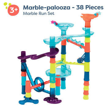 B. Toys- Marble-Palooza- Marble Run Set- Developmental Stem Playset- 38-Piece Educational Building Toy- Marble Maze For Kids - 3 Years +