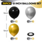 Black And Gold Balloons Set, 12 Inch Black Gold Silver Balloon New Year Eve Party Decoration Black Silver Latex Balloons For New