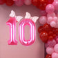 Kwuz 40 Inch Pink Number 10 Balloon - Aluminum Birthday Decoration, Princess Cowgirl Theme for 10th Birthday Party