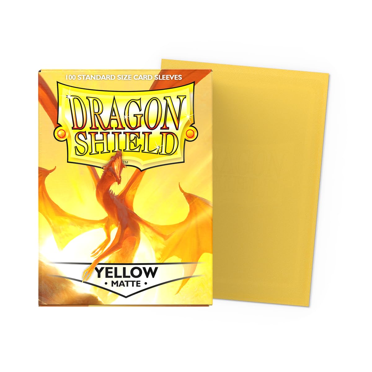 Dragon Shield | Standard Size Card Matte Sleeves | 100 CT - Smooth & Tough enhanced TCG Sleeves | Compatible with Pokemon  Flesh & Blood  One Piece & Magic The Gathering | Yellow